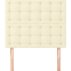 Lits & Accessoires-vidaXL Tête de lit Crème 80x5x118/128 cm Similicuir Crème