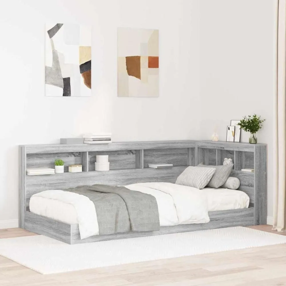 vidaXL Tête de lit de rangement Gris Sonoma 80 cm Bois d'ingénierie
