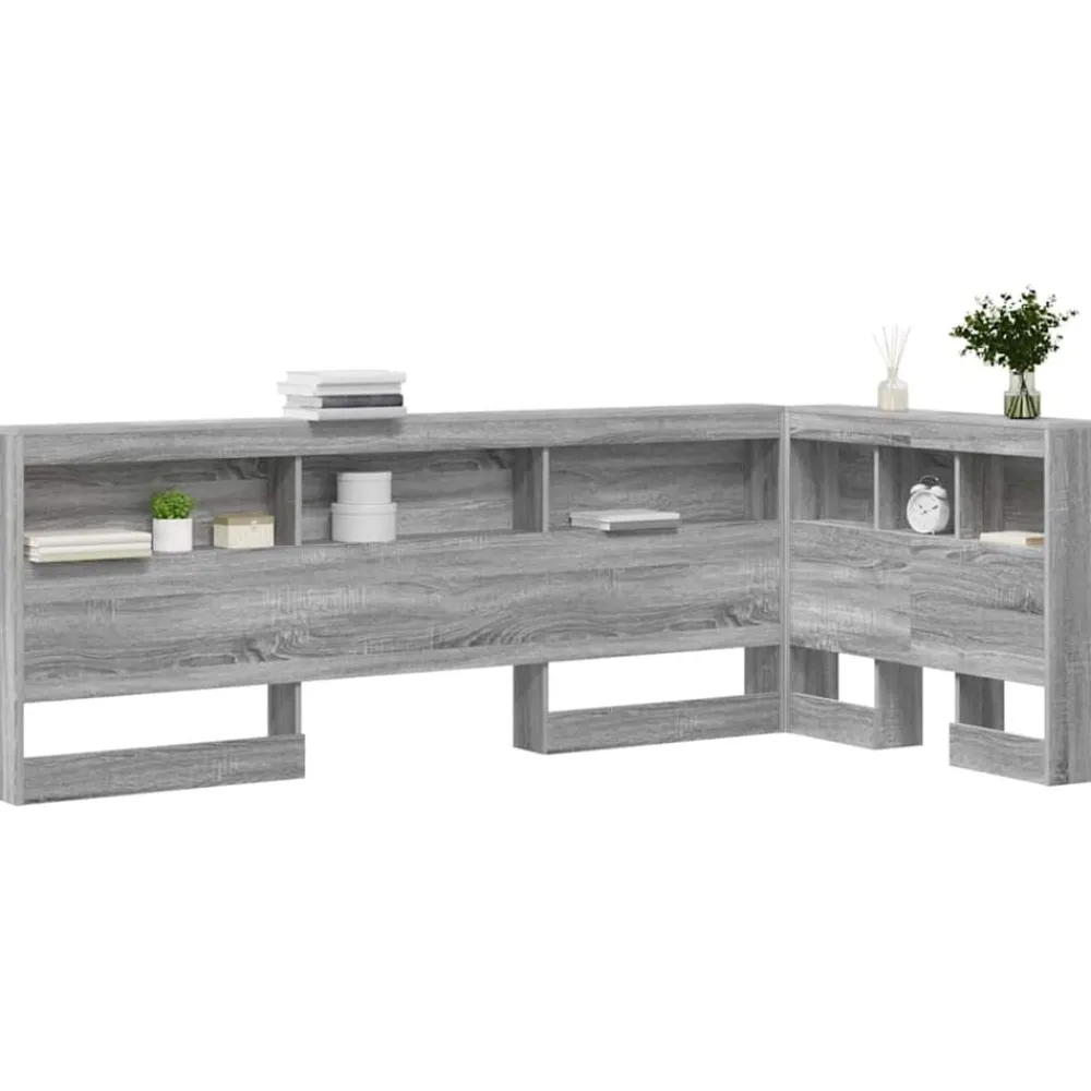 vidaXL Tête de lit de rangement Gris Sonoma 80 cm Bois d'ingénierie
