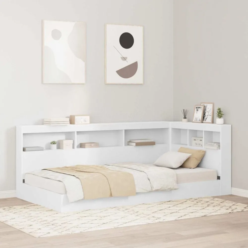Lits & Accessoires-vidaXL Tête de lit de rangement 100 cm Bois d'ingénierie Blanc
