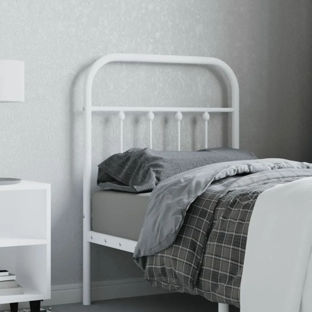 Lits & Accessoires-vidaXL Tête de lit de remplacement métal 75 cm Blanc