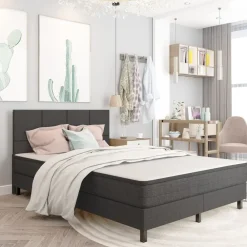 vidaXL Tête de lit Gris foncé Tissu 140x200 cm