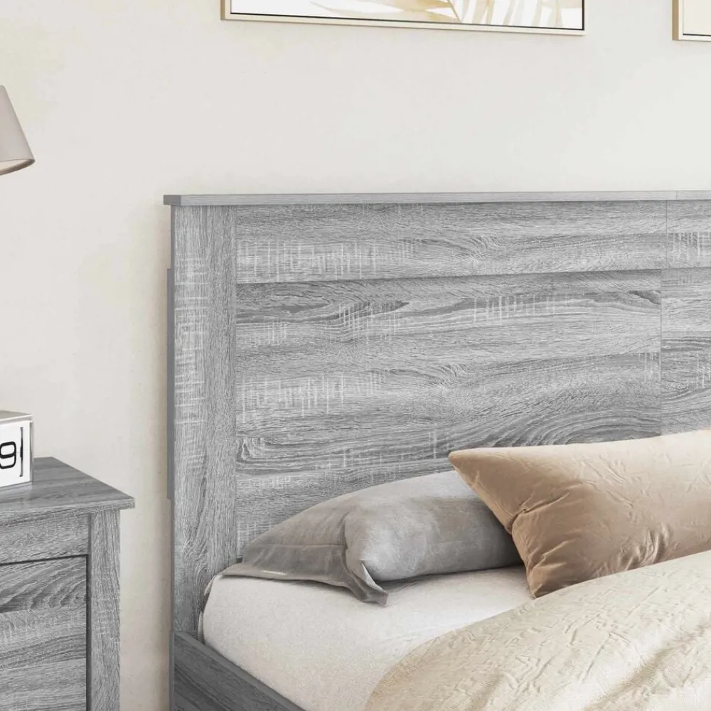 Lits & Accessoires-vidaXL Tête de lit Gris Sonoma 200 cm Bois d'ingénierie Sonoma gris