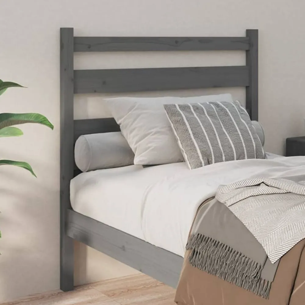 Lits & Accessoires-vidaXL Tête de lit 96x4x100 cm Bois massif de pin Gris