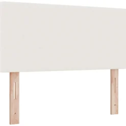 vidaXL Tête de lit LED Crème 100 cm Tissu en velours côtelé