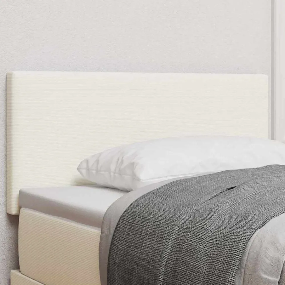 vidaXL Tête de lit LED Crème 100 cm Tissu en velours côtelé
