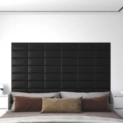 Foresterie & Exploitation Des Forêts|Matériaux De Construction-vidaXL Tête de lit murale 12 pcs 30 x 15 cm tissu Noir