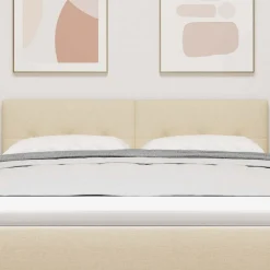 Lits & Accessoires-vidaXL Tête de lit réglable en hauteur Crème 144 cm tissu Cr&egrave;me