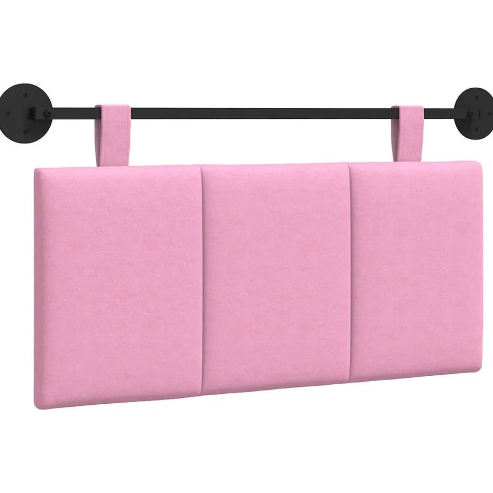 Lits & Accessoires-vidaXL Tête de lit suspendue Montage mural 90 x 55 x 5 cm tissu Rose