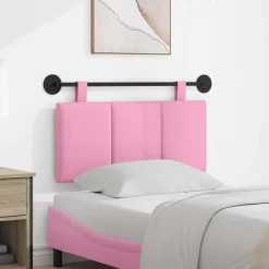 Lits & Accessoires-vidaXL Tête de lit suspendue Montage mural 90 x 55 x 5 cm tissu Rose