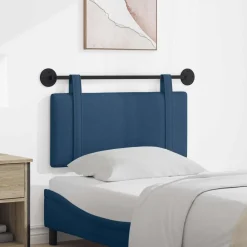 Lits & Accessoires-vidaXL Tête de lit suspendue Montage mural 90 x 55 x 5 cm tissu Bleu