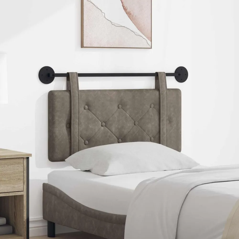 Lits & Accessoires-vidaXL Tête de lit suspendue Montage mural 80 cm PU antique Gris