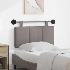 Lits & Accessoires-vidaXL Tête de lit suspendue Montage mural 90 x 55 x 5 cm tissu Taupe