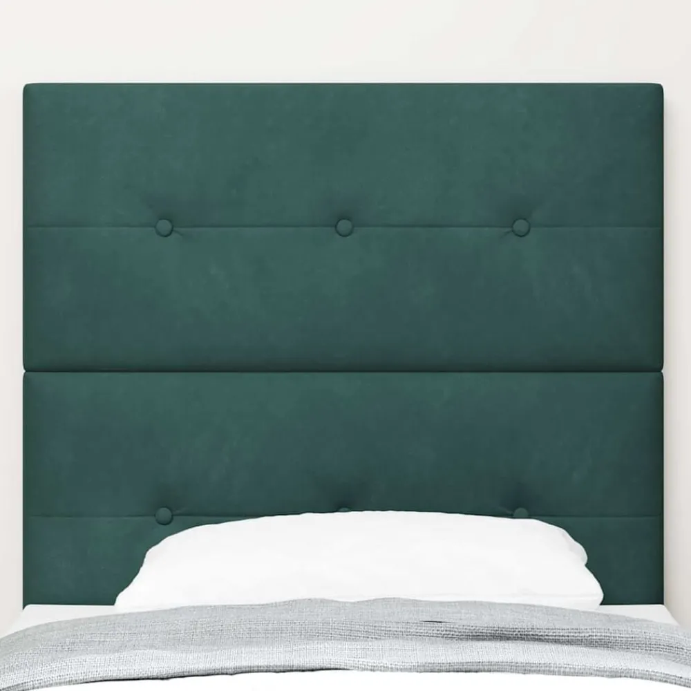 Lits & Accessoires-vidaXL Tête de lit 80 cm Velours Vert foncé