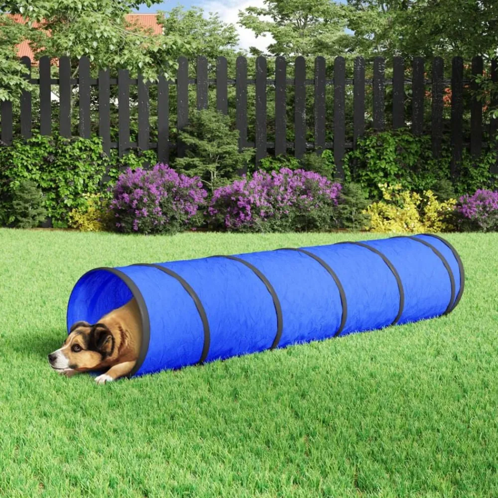 Jeux De Plein Air-vidaXL Tunnel pour chien bleu Ø 40x200 cm polyester