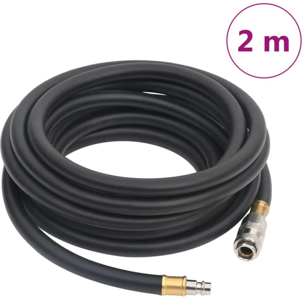 Accessoires De Quincaillerie-vidaXL Tuyau d'air hybride noir 0,6" 2 m caoutchouc et PVC