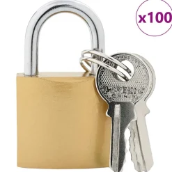 Serrures & Clés-vidaXL U Lock avec Clés 100 pcs Laiton Fer