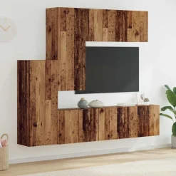 Meubles Tv-vidaXL Unité murale de TV 5 pcs Bois d'ingénierie Bois ancien
