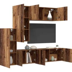 Meubles Tv-vidaXL Unité murale de TV 5 pcs Bois d'ingénierie Bois ancien