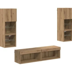 Meubles Tv-vidaXL Unité murale de TV 6 pcs Chêne artisanal Bois d'ingénierie chêne artisanal