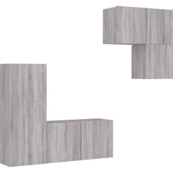 Meubles Tv-vidaXL Unités murales TV 4 pcs bois d'ingénierie Sonoma gris