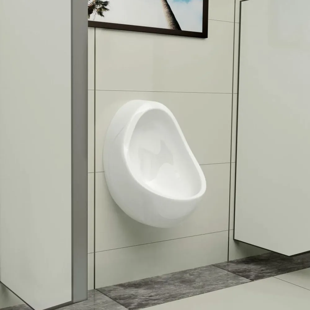 vidaXL Urinoir suspendu avec valve de chasse d'eau Céramique