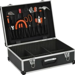 Accessoires De Quincaillerie-vidaXL Valise à outils 46 x 33 x 16 cm Noir Aluminium