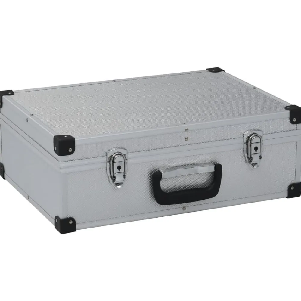 vidaXL Valise à outils 46 x 33 x 16 cm Argenté Aluminium