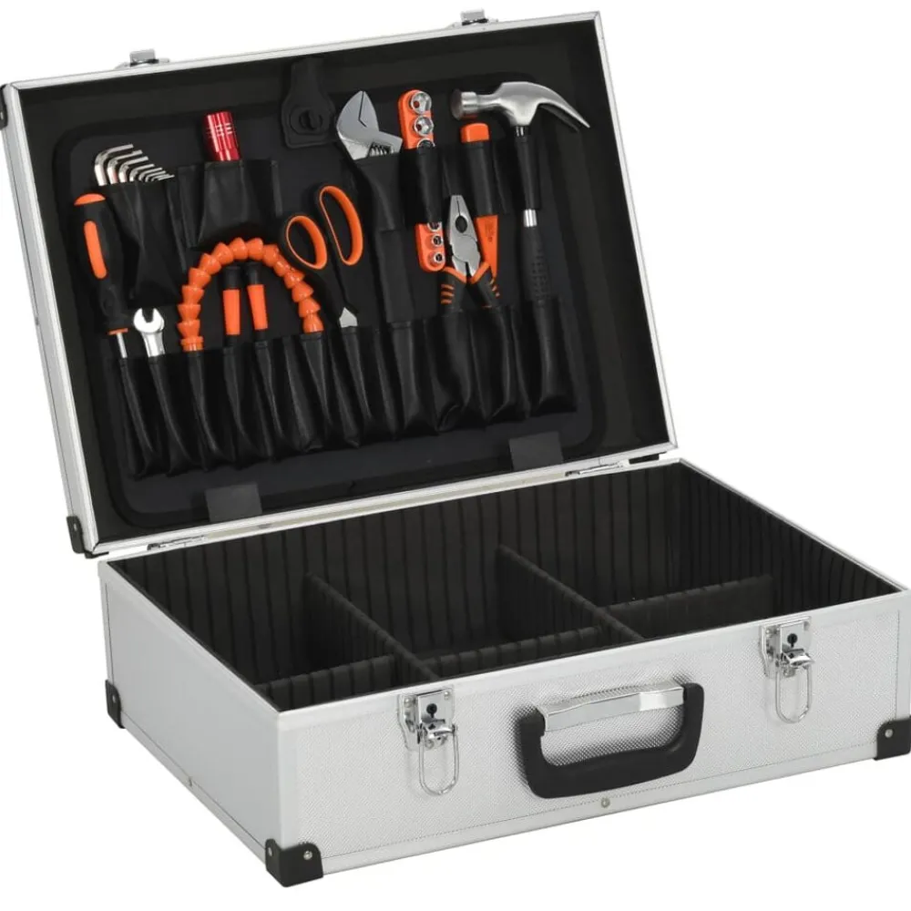 vidaXL Valise à outils 46 x 33 x 16 cm Argenté Aluminium