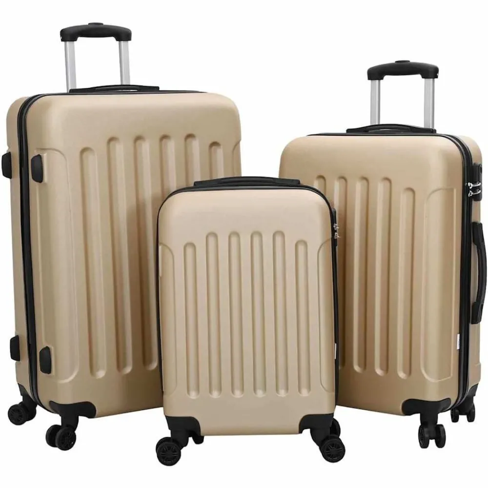 Bagages & Maroquinerie-vidaXL Valise 3 pcs 50 x 31 x 78 cm Plastic ABS Champagne