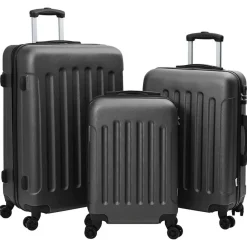 Bagages & Maroquinerie-vidaXL Valise 3 pcs 50 x 31 x 78 cm Plastic ABS Gris foncé