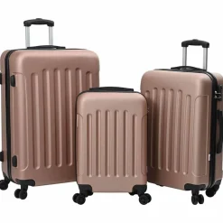 Bagages & Maroquinerie-vidaXL Valise 3 pcs 50 x 31 x 78 cm Plastic ABS Or rose
