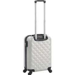 Bagages & Maroquinerie-vidaXL Valise rigide é brillant ABS Argent