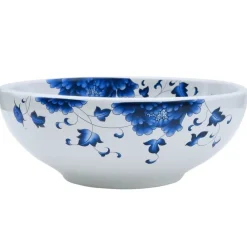 vidaXL Vasque à poser blanc et bleu rond Φ41x14 cm céramique