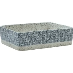vidaXL Vasque à poser gris/bleu rectangulaire 46x35,5x13 cm céramique
