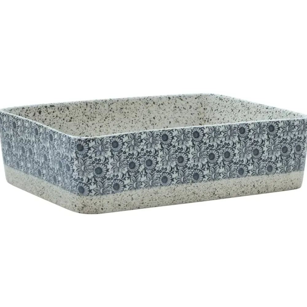 vidaXL Vasque à poser gris/bleu rectangulaire 46x35,5x13 cm céramique