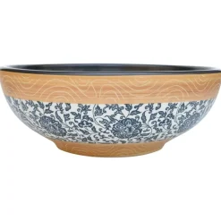 Plomberie-vidaXL Vasque à poser multicolore rond Φ41x14 cm céramique Marron et noir