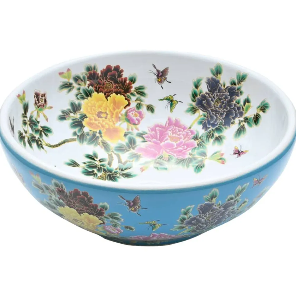 vidaXL Vasque à poser multicolore rond Φ41x14 cm céramique