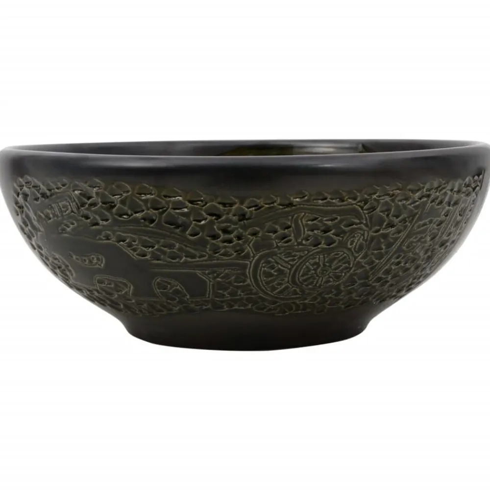 vidaXL Vasque à poser rond Φ41x14 cm céramique