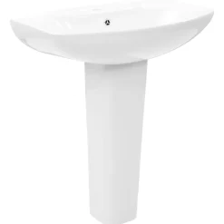 vidaXL Vasque autoportant avec socle Céramique Blanc 650x520x200 mm