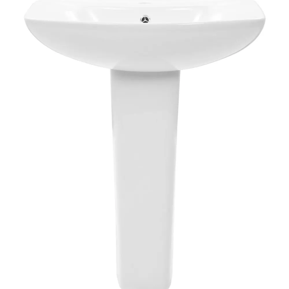 vidaXL Vasque autoportant avec socle Céramique Blanc 650x520x200 mm