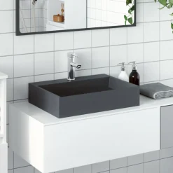 vidaXL Vasque 50x38x11 cm fonte minérale/marbre