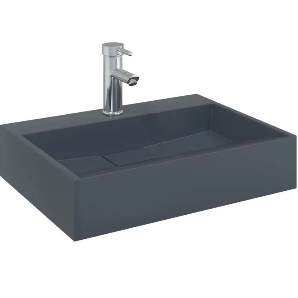 vidaXL Vasque 50x38x11 cm fonte minérale/marbre