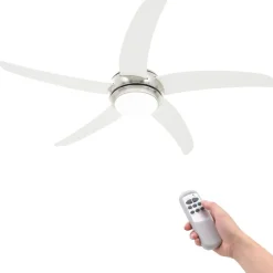 Appareils Électroménagers-vidaXL Ventilateur de plafond orné avec lampe 128 cm Blanc