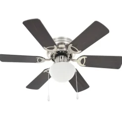 Appareils Électroménagers-vidaXL Ventilateur de plafond orné avec lumière 82 cm Marron foncé