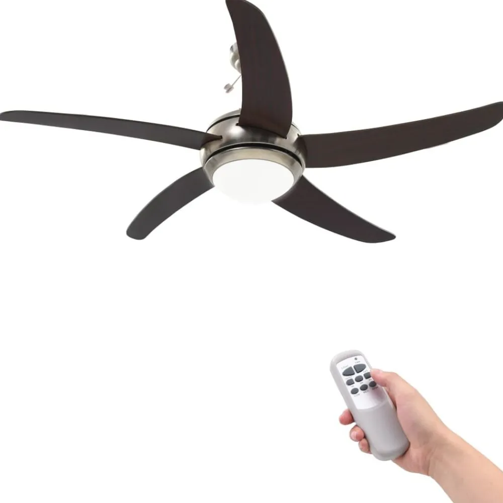 vidaXL Ventilateur de plafond orné avec lampe 128 cm