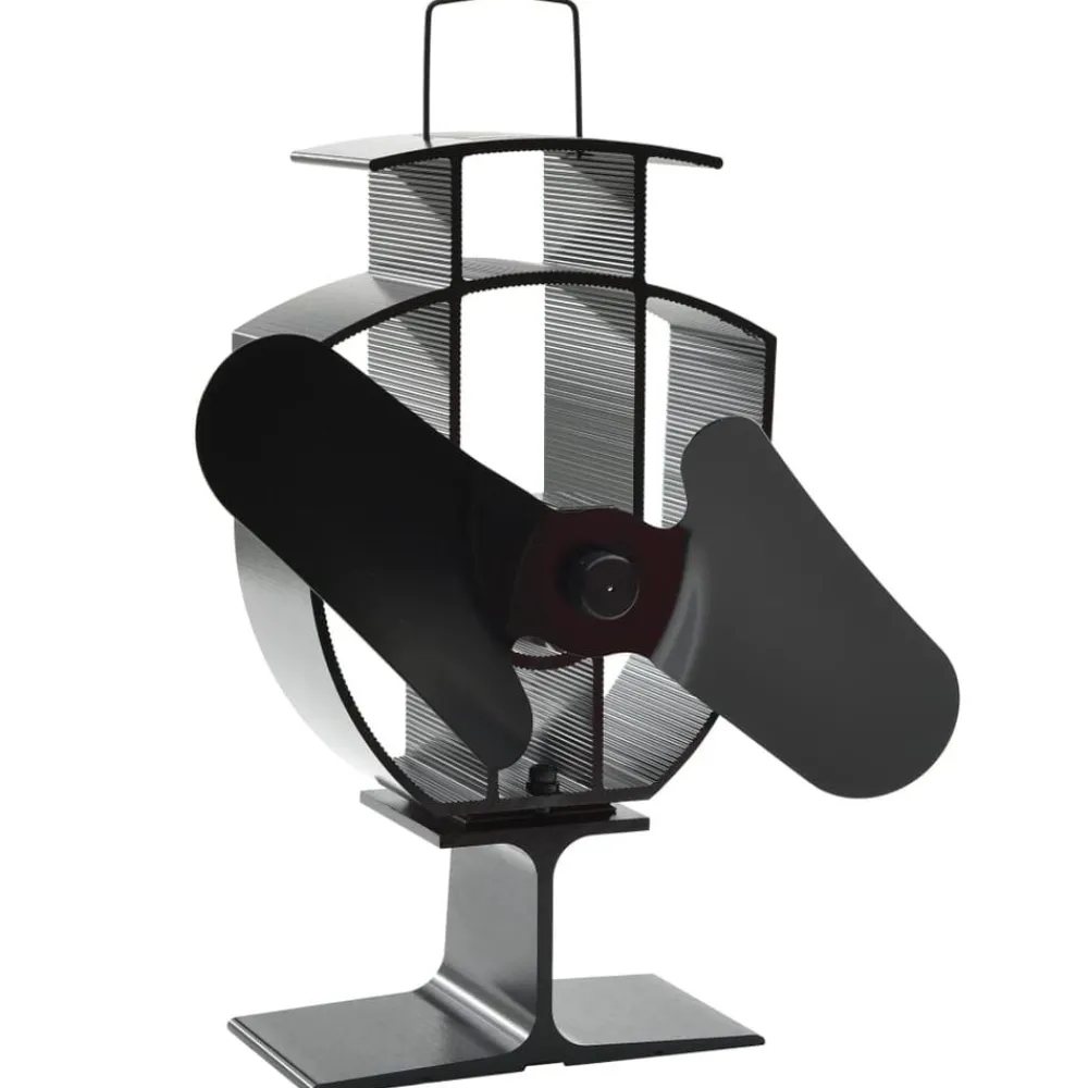 Accessoires Pour Cheminées & Poêles À Bois-vidaXL Ventilateur de poêle alimenté par chaleur 2 pales Noir