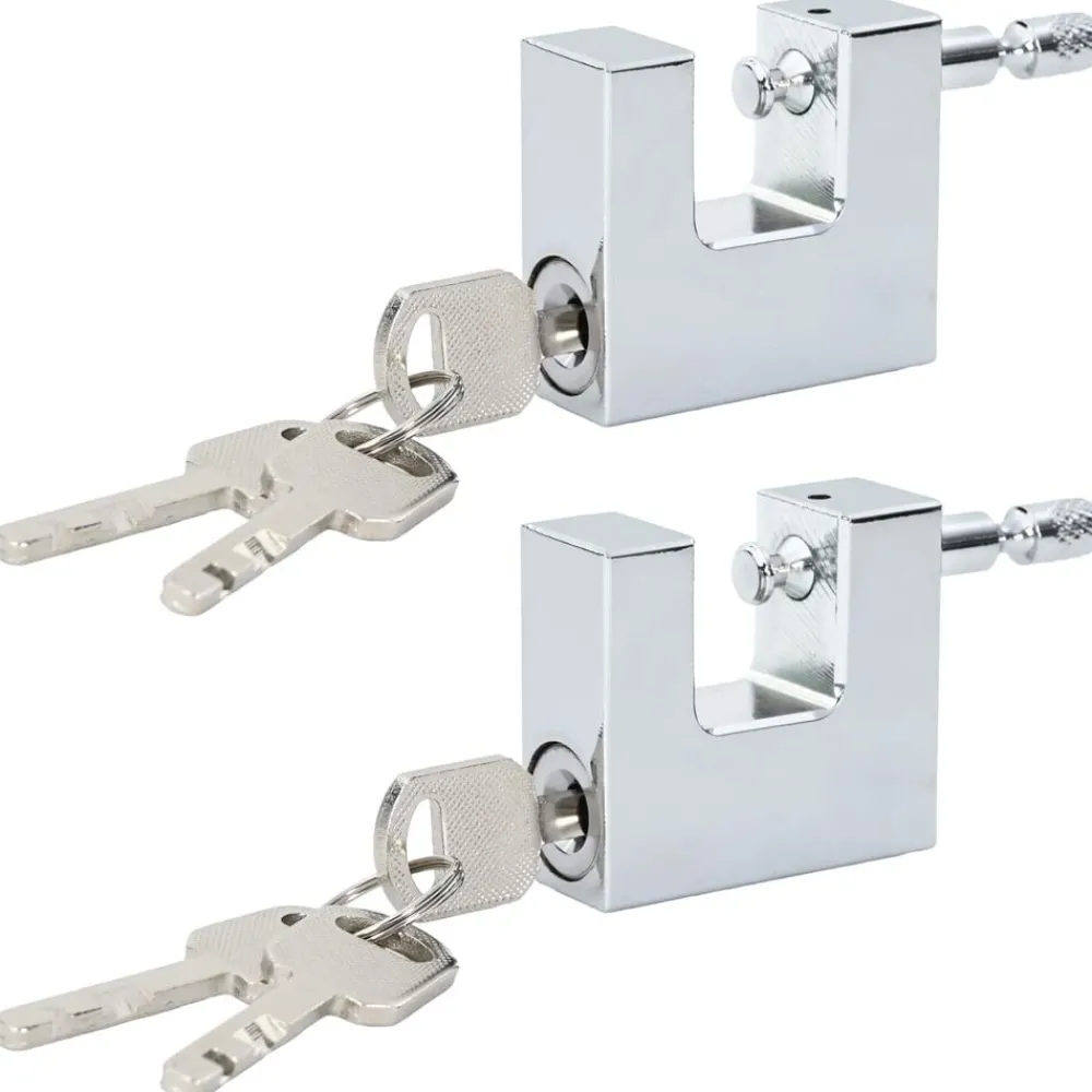 vidaXL Verrou 2 pcs Argenté Acier