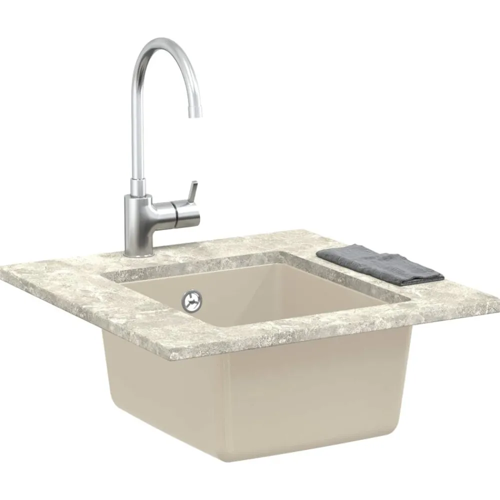 vidaXL Évier 370 x 460 mm 80% Quartz et 20% Résine