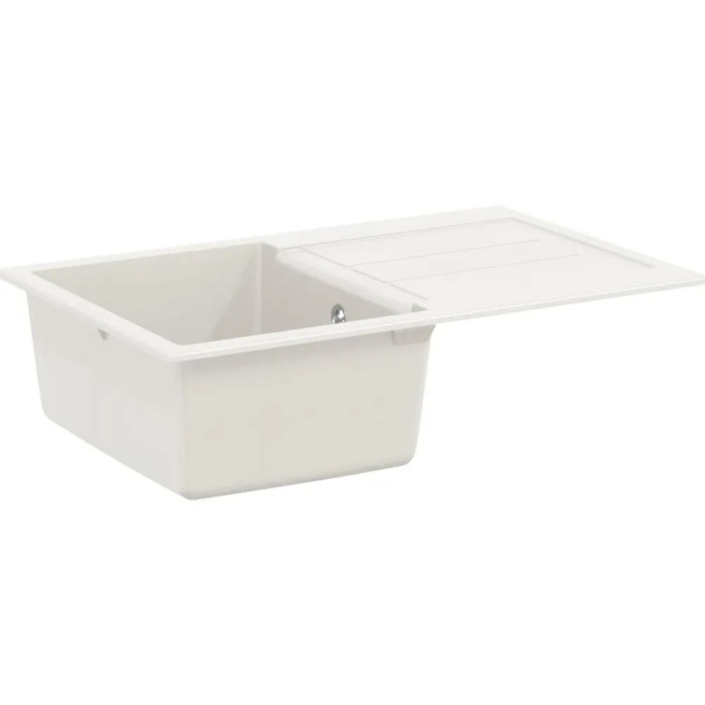 Plomberie-vidaXL Évier 780 x 500 mm 80% Quartz et 20% Résine Blanc